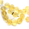 8mm Light yellow czech glass round beads, Melon shape - 20pc