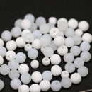 4mm 3mm white glass beads mix, Small czech glass round druk spacers - approx.150Pc