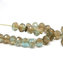 5x7mm Blue brown Czech glass rondelle beads spacers - 20pc
