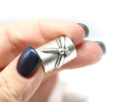 10mm large hole antique silver Dragonfly tube bead 1pc