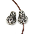 2pc Primitive goddess Antique silver Neolithic Idol beads, 3mm hole