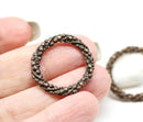20mm ornament antique copper ring 2Pc