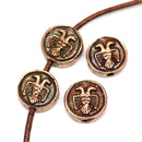 4pc tablet shape Two headed eagle double sided beads