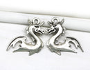 2pc Antique silver dragon charms