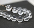 8mm Crystal clear round czech glass druk pressed beads 30Pc