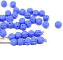 5mm Frosted periwinkle blue round druk melon beads - 40Pc
