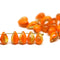 40pc Mixed orange czech glass teardrop beads, yellow orange pressed - 6x9mm