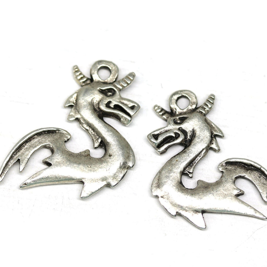 Sterling Silver Mythical Dragon Charm – 925 Silver – UK Made – Classic Designs