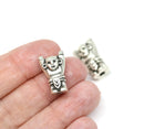 2pc Primitive idol beads, Antique silver Neolithic Idol, 4mm hole