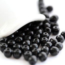 5mm Jet black Round spacers, czech glass pressed druk beads, 50Pc