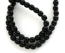 5mm Jet black Round spacers, czech glass pressed druk beads, 50Pc