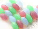 12x09mm Czech Glass beads mix - Fruits, almond nut shape beads 12Pc