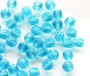 6mm Aqua blue czech glass Cathedral round beads, fire polished - 20Pc