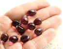 6Pc Blue glass drops, Opaque blue teardrop czech beads briolettes - 10x14mm