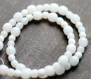 4mm 3mm white glass beads mix, Small czech glass round druk spacers - approx.150Pc