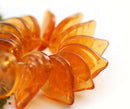 18mm Large Amber yellow leaves, czech glass, flat top drilled - 10Pc