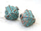 1pc Large focal ornament bicone bead, Green patina 16x14mm