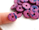 13mm Bright Pink Ceramic rondelle beads 10pc