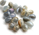 5x7mm Gray glass drops Mixed color small teardrop czech glass - 30pc
