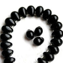 5x7mm Jet Black drop beads, teardrops pressed czech glass, 50pc