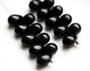 5x7mm Jet Black drop beads, teardrops pressed czech glass, 50pc