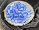 4mm 3mm Czech glass round blue beads mix - approx.120Pc