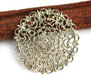 1pc Antique gold Filigree Round 35mm connector cabochon base