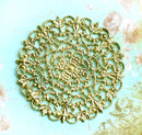 1pc Antique gold Filigree Round 35mm connector cabochon base
