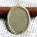 1pc Large Cameo Setting 40x30mm, Antique gold Cabochon base