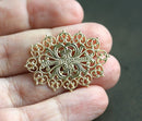 1pc Filigree oval setting 34mm raw brass