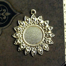 1pc Ornament round cameo setting 25mm brass cabochon base