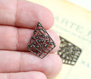 2pc Teardrop Filigree Connectors, 20mm Antique brass