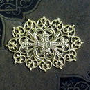 1pc Filigree oval setting 34mm raw brass