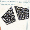 2pc Teardrop Filigree Connectors, 20mm Antique brass