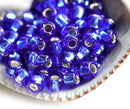 8/0 Toho seed beads, Silver Lined Sapphire blue, N 35 - 10g