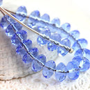 4x7mm Sapphire blue spacer beads, blue glass beads czech - 25pc
