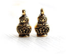 2pc Babushka doll beads, 3D charms, Matryoshka