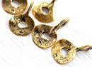 4pc Antique Gold Cornflake charms chunky charms