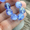 10mm Sapphire blue Czech glass beads, fire polished - 6Pc