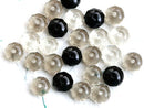 4x7mm Black and grey beads mix Czech glass rondels - 25Pc