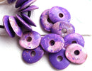 16mm Purple Cornflake rondelle ceramic beads 10pc