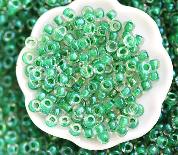 11/0 Toho Seed beads, Inside Color Crystal Shamrock Lined N 187 - 10g