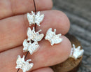 6pc Silver tone small Butterfly beads