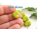 11x13mm Czech glass Maple leaves, Dark mixed color Yellow inlays pressed beads - 10Pc
