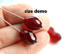 13x10mm Rosaline Pink Barrel czech glass beads fire polished oval beads - 6Pc