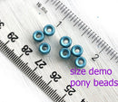 6mm Pony Opaque brown Czech glass Roller beads, 2mm large hole, 50pc