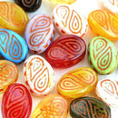 17x13mm Candy colors mix, large oval czech glass beads - 10Pc