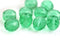 10mm Light green fire polished czech glass green beads - 6Pc
