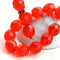 8mm Light Red round Czech glass beads, fire polished faceted - 15Pc