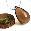 1Pc Extra Large Smokey Topaz drop bead, czech glass Teardrop - 18x29mm